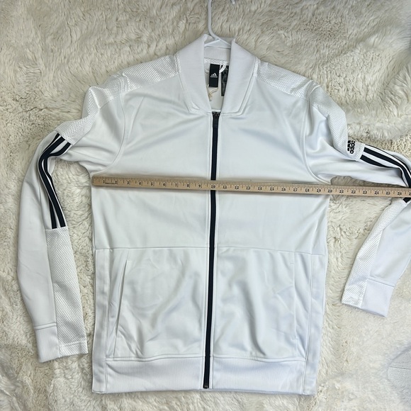 Adidas Men’s Snap Jacket White Full Zip Size M - Picture 8 of 9